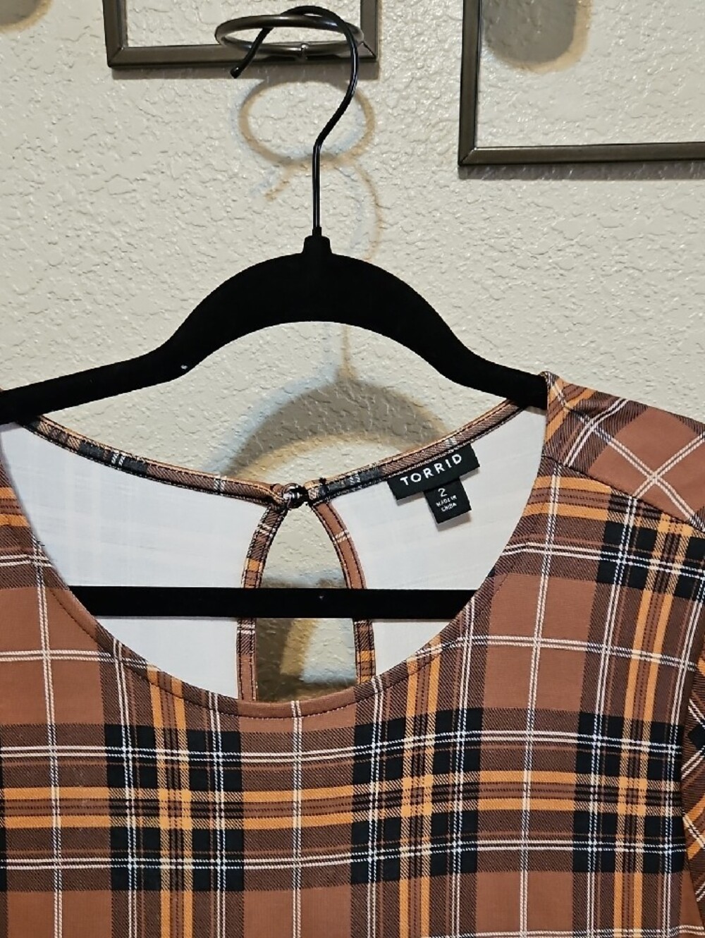 torrid Tan & Black Plaid Fit-and-Flare Midi Dress - Picture 4 of 9